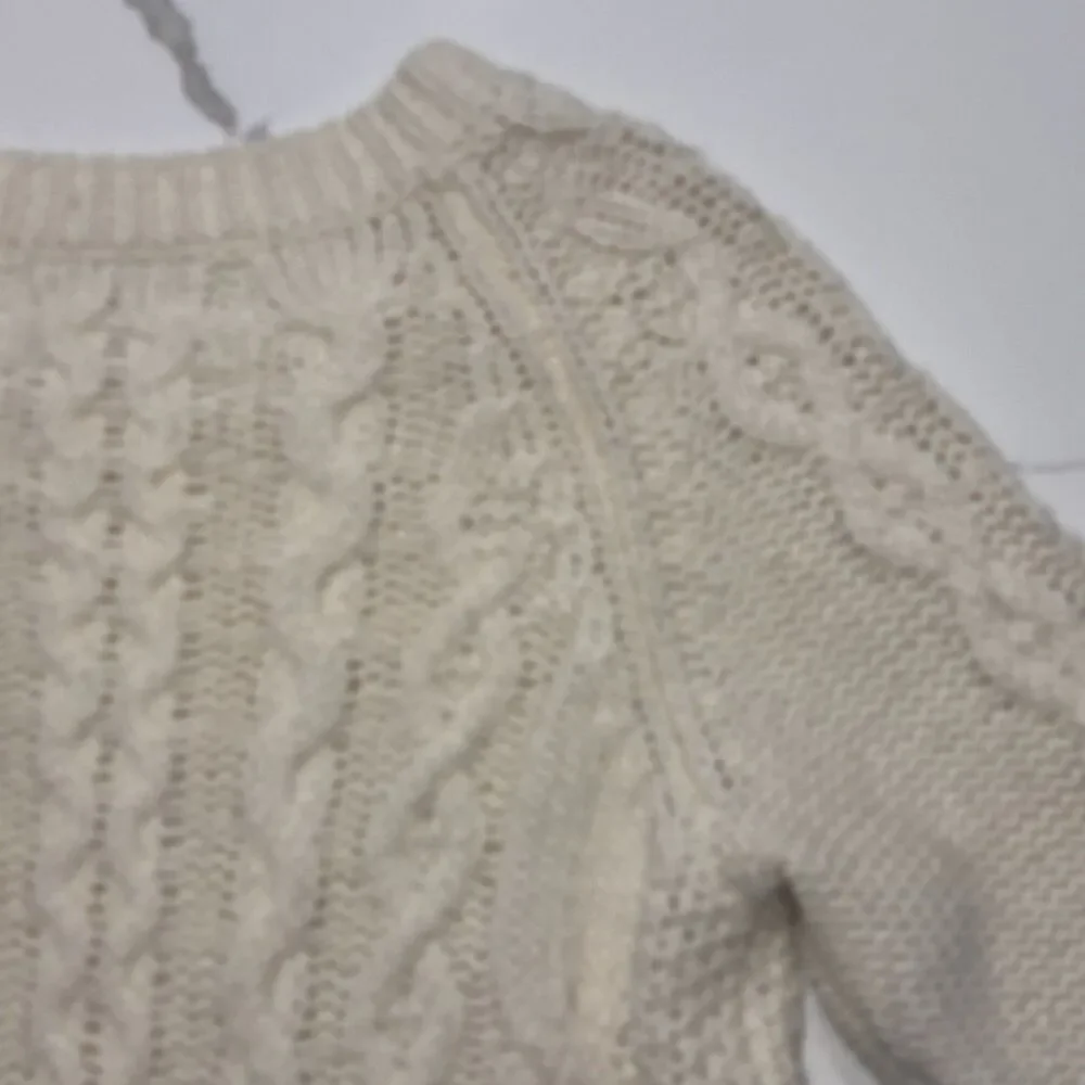 J. Crew Women's Ivory Cream Alpaca Merino Wool Blend Sweater XS Classic Knitted